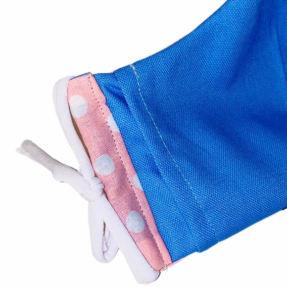 100% Cotton 3 Layers Polka Dot Pink Facemask - Picture 6 of 8